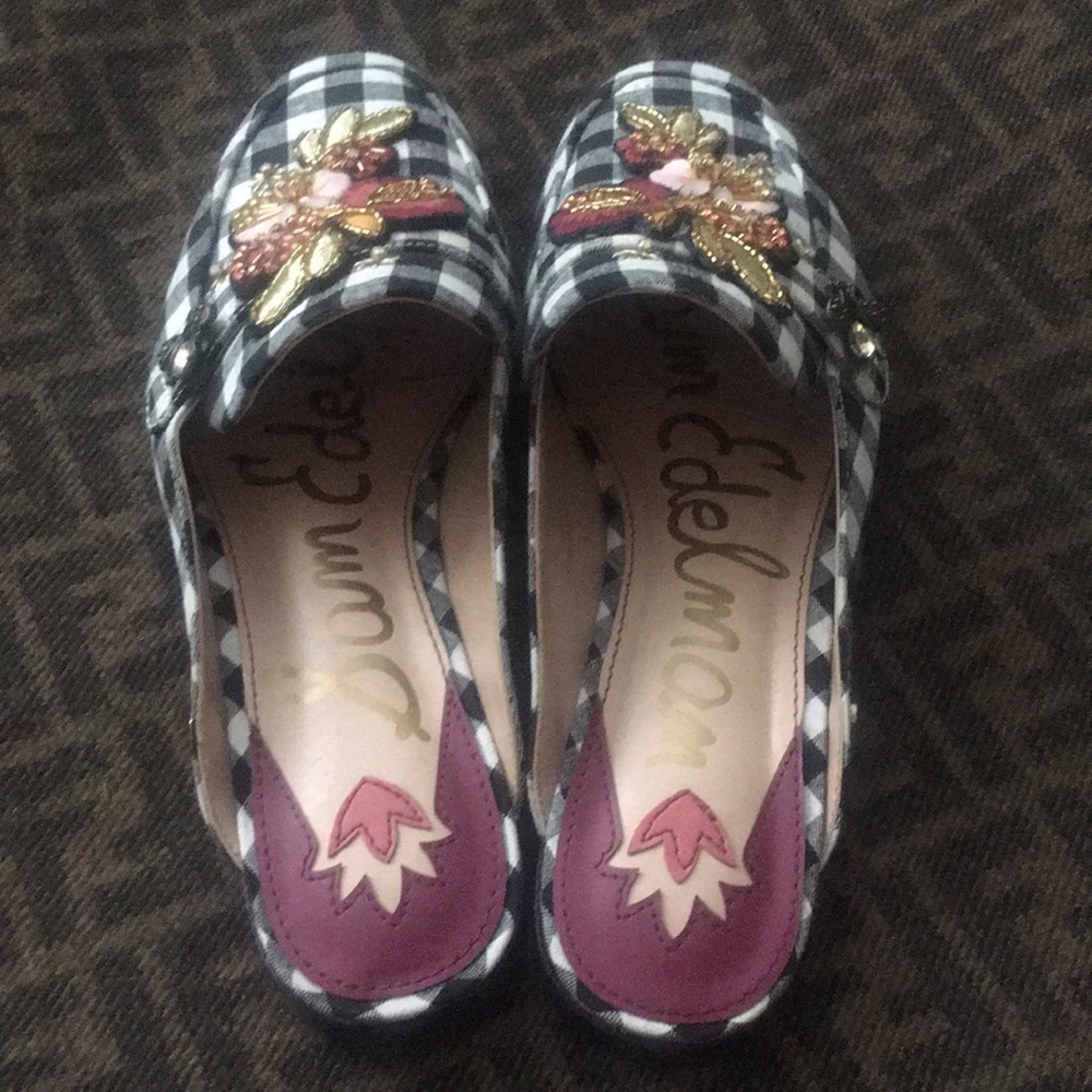 NWOT*Sam Edelman Gingham Mules, Size 9 - Picture 7 of 8